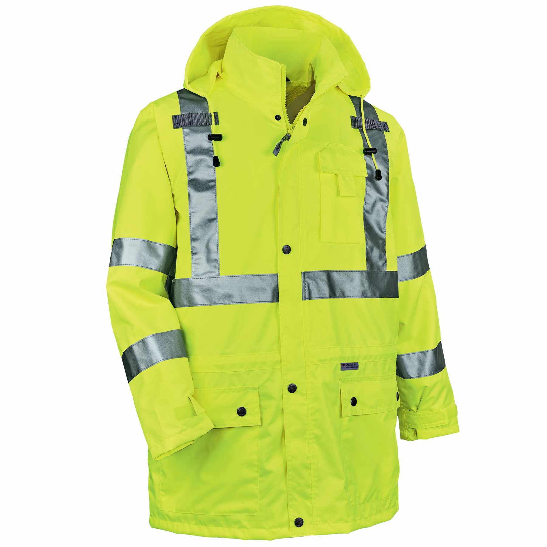 Men's 2X Large Lime High Visibility Reflective Rain Jacket