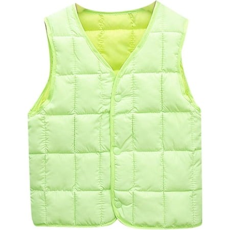 FC-Toddler Boys Girls Down Vest Autumn/Winter Front Buckle Solid Color Children S Vest Party Birthday School Kids-8306