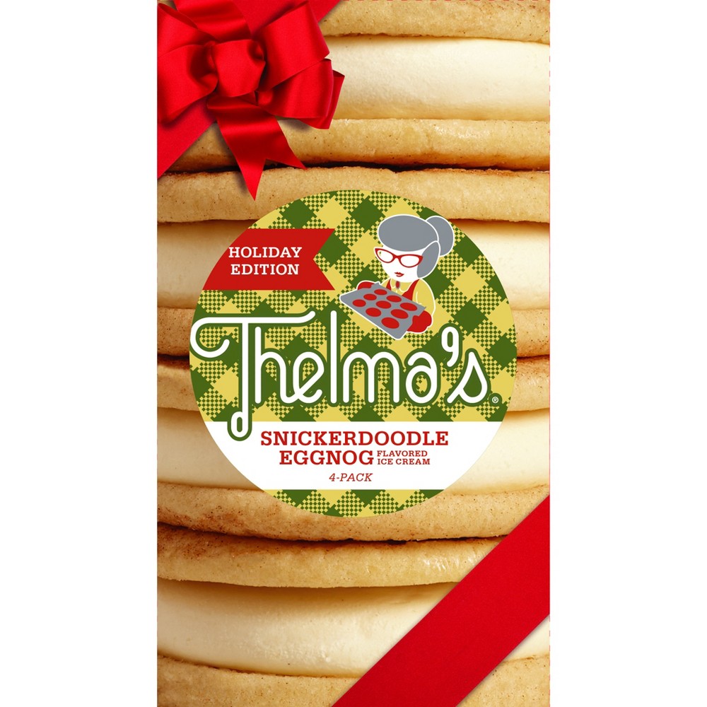 Thelma's Snickerdoodle with Egg Nog Ice Cream Sandwich - 4pk