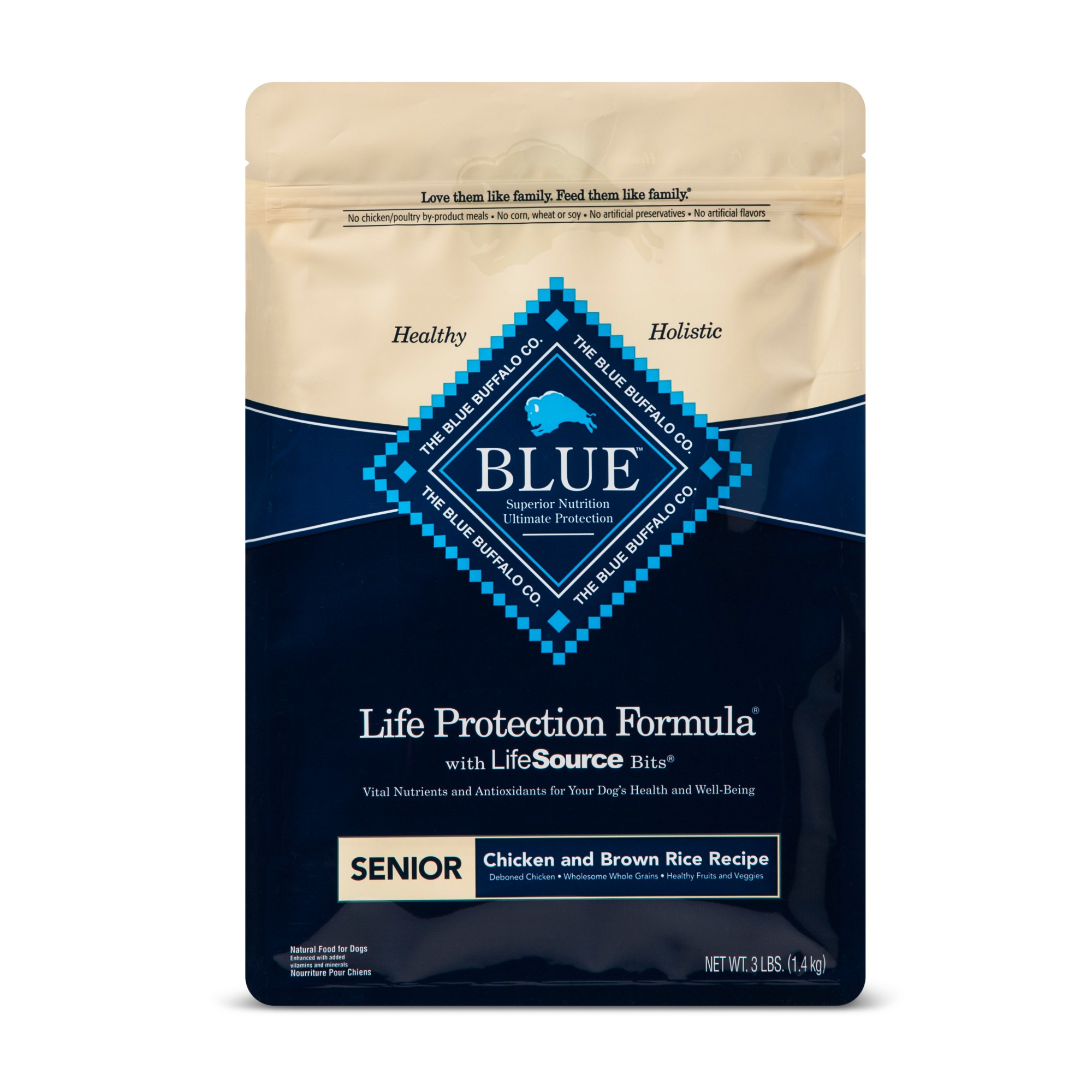 Blue Buffalo Senior Chicken & Brown Rice Dry Dog Food - 3lb, Size: 3 Lbs thumbnail
