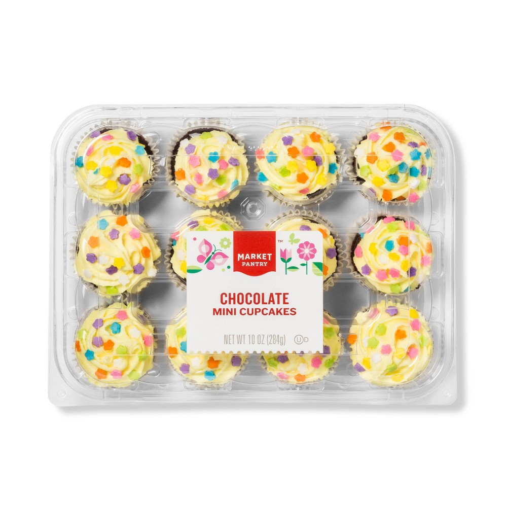 Spring Chocolate Mini Cupcakes 12ct - 10oz - Market Pantry