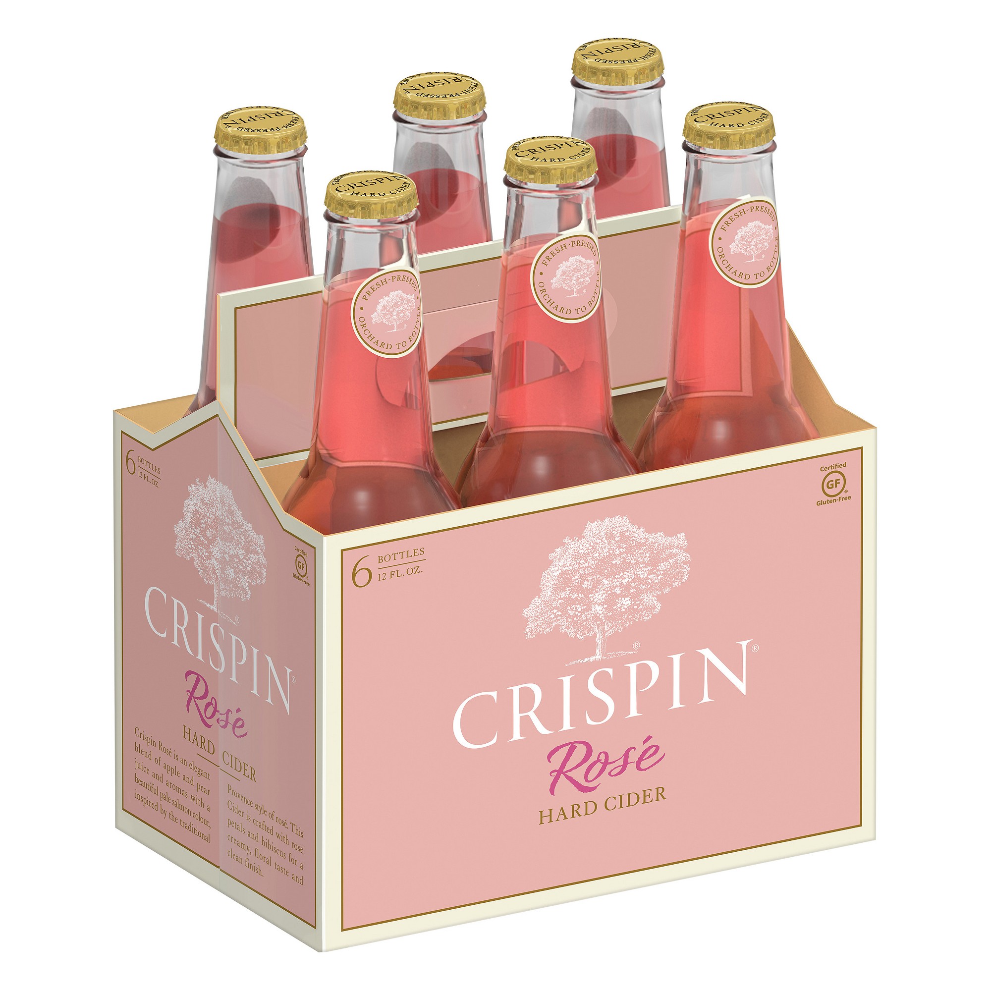 Crispin Gluten Free Rose Hard Cider, 6 Pack Cider, 12 Fl. Oz. Bottles, 5% ABV thumbnail