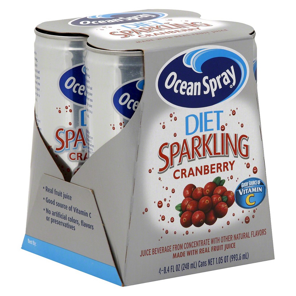 Ocean Spray Sparkling Diet Cranberry Juice - 4pk/8.4 Fl Oz Cans