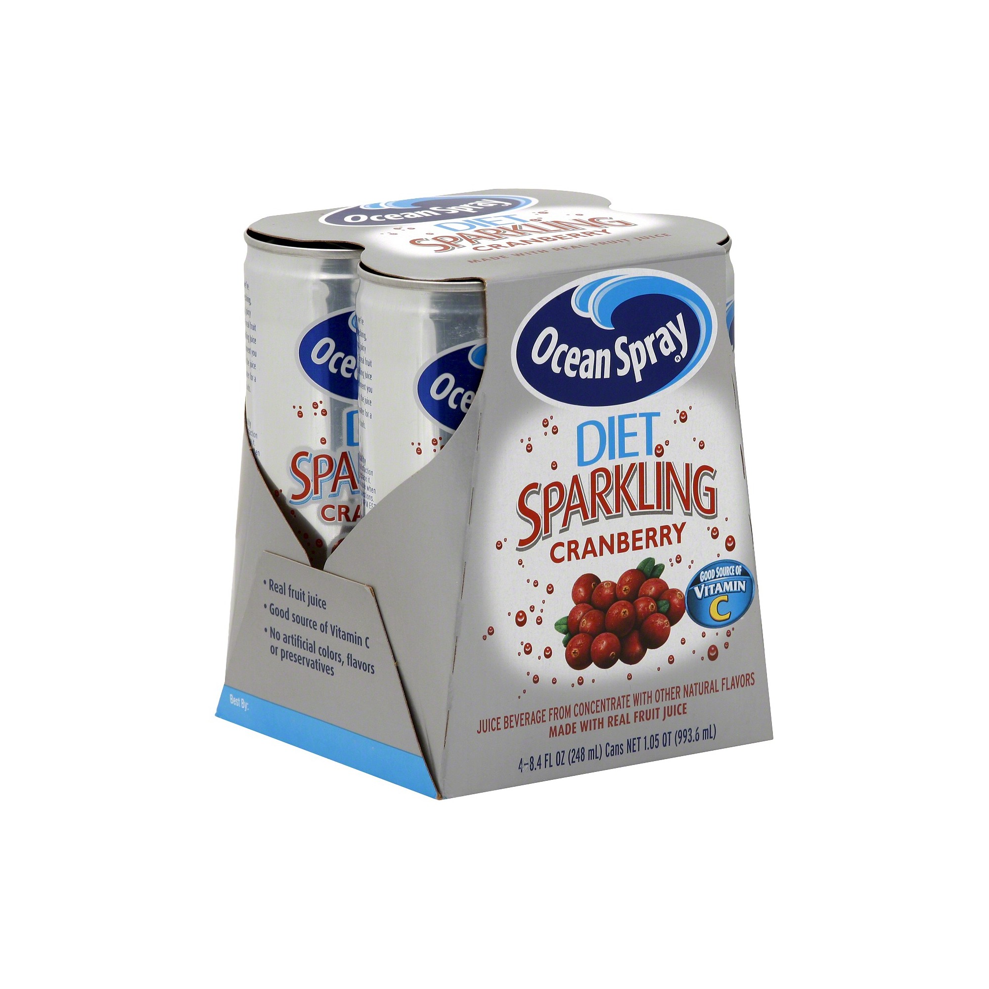 Ocean Spray Sparkling Diet Cranberry Juice - 4pk/8.4 Fl Oz Cans thumbnail