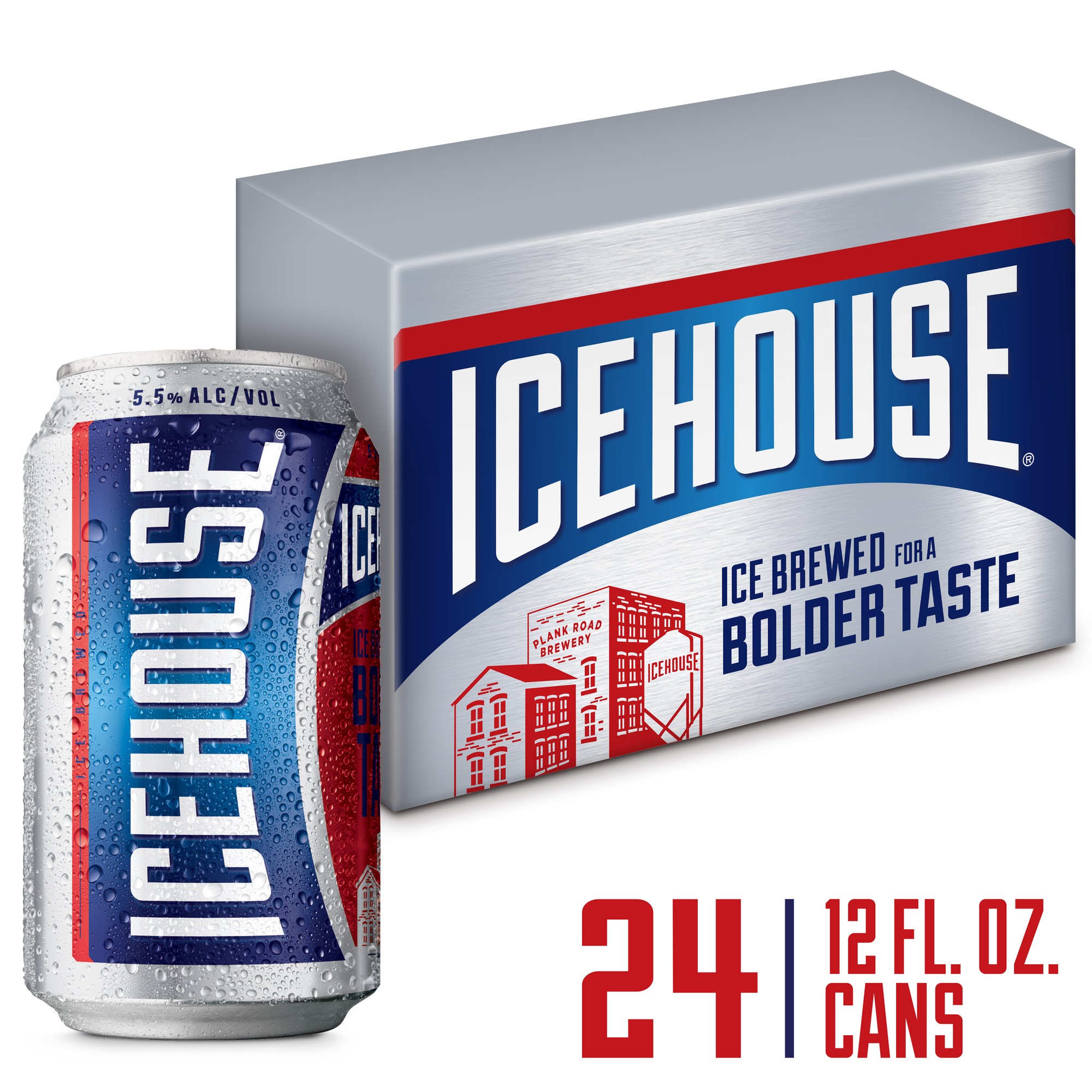 Icehouse Beer, American Lager, 24 Pack Beer, 12 Fl. Oz. Cans, 5.5% ABV