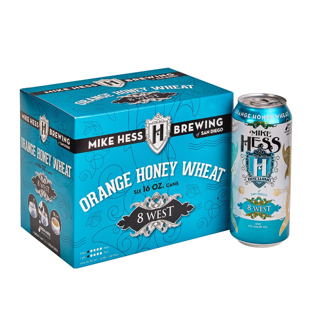 Mike Hess 8 West Orange Honey Wheat Beer - 6pk/12 Fl Oz Cans