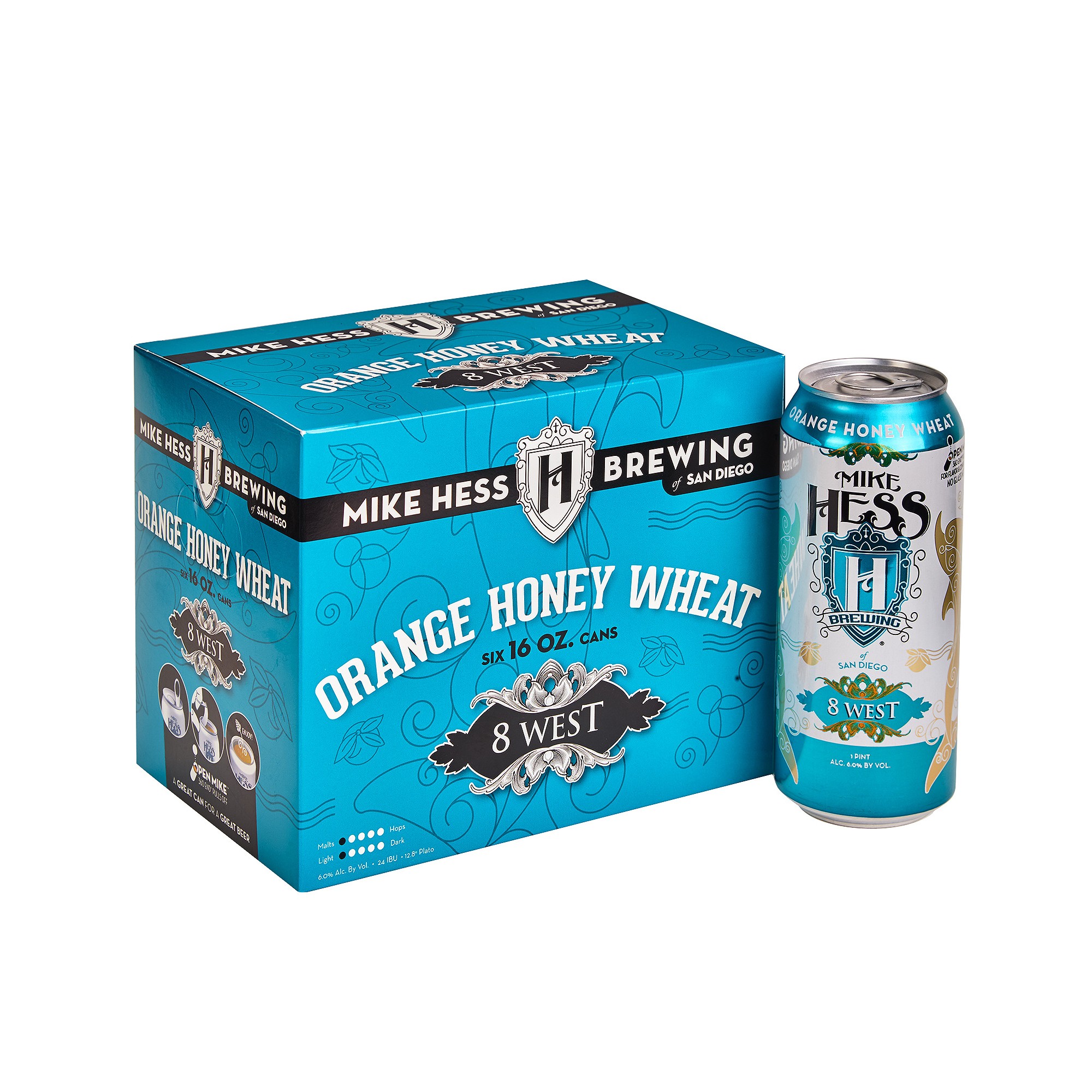 Mike Hess 8 West Orange Honey Wheat Beer - 6pk/12 Fl Oz Cans thumbnail