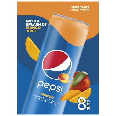 Pepsi Cola Mango Soda Pop  12 Oz  8 Pack Bottles thumbnail