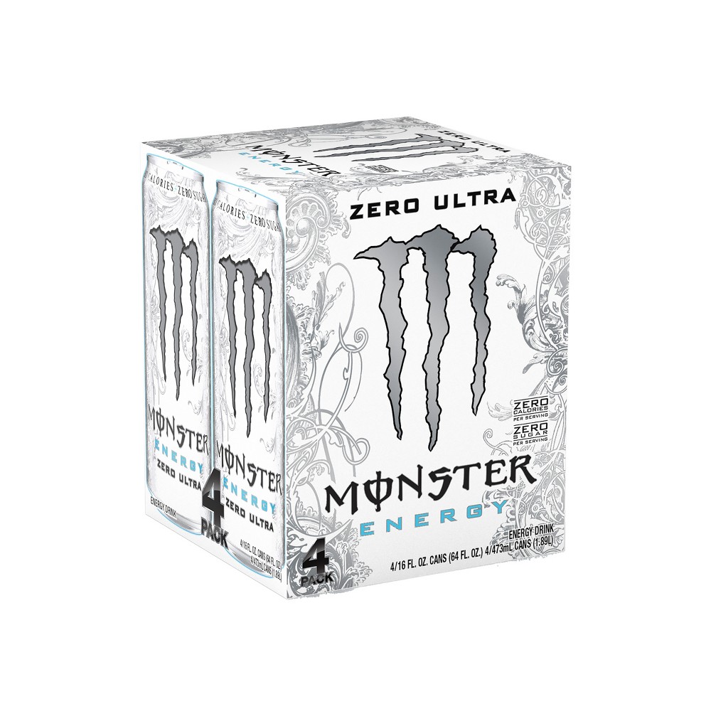 Monster Zero Ultra Energy Drink - 4pk/16 Fl Oz Cans