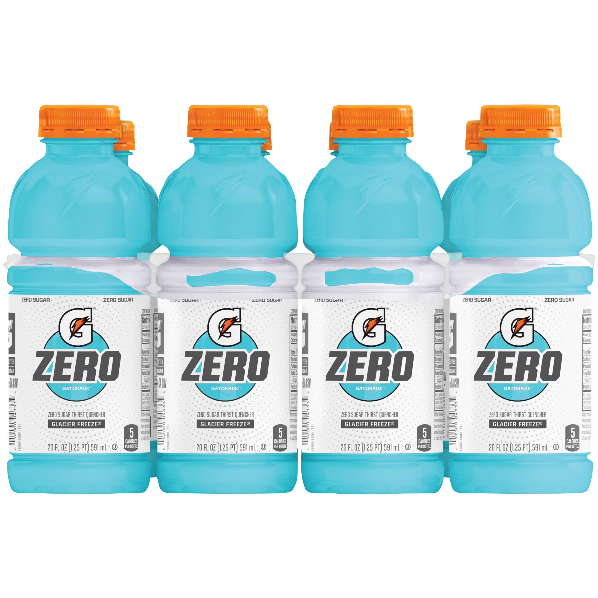 Gatorade Zero Sugar Thirst Quencher  Glacier Freeze Sports Drinks  20 Fl Oz  8 Count Bottles