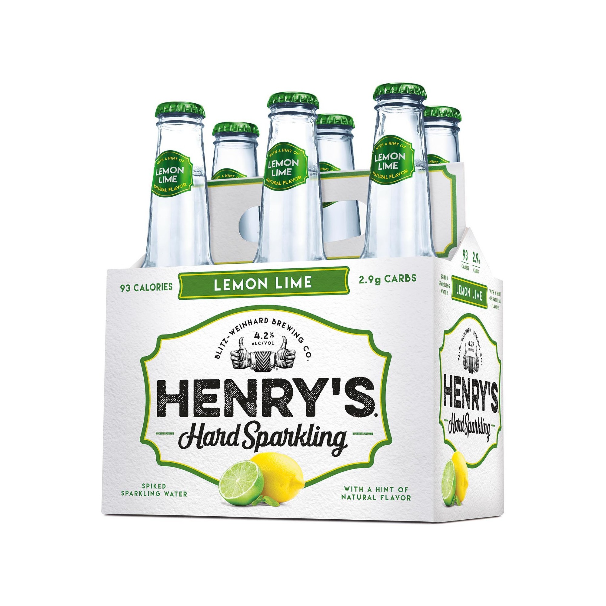 Henry's Hard Spiked Sparkling Water Lemon Lime, Spiked Seltzer, 6 Pack, 12 Fl. Oz. Cans, 4.2% ABV thumbnail