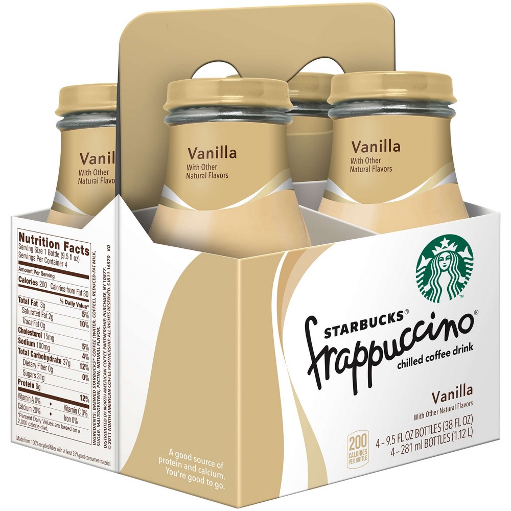 Starbucks Frappuccino Vanilla Coffee Drink - 4pk/9.5 Fl Oz Glass Bottles