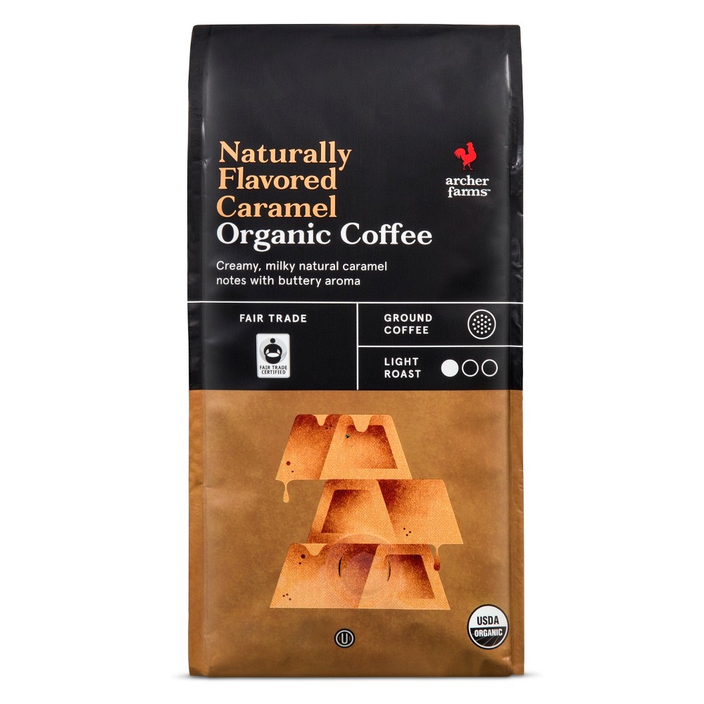 Naturally Flavored Caramel Organic Light Roast Ground Coffee - 10oz - Archer Farms