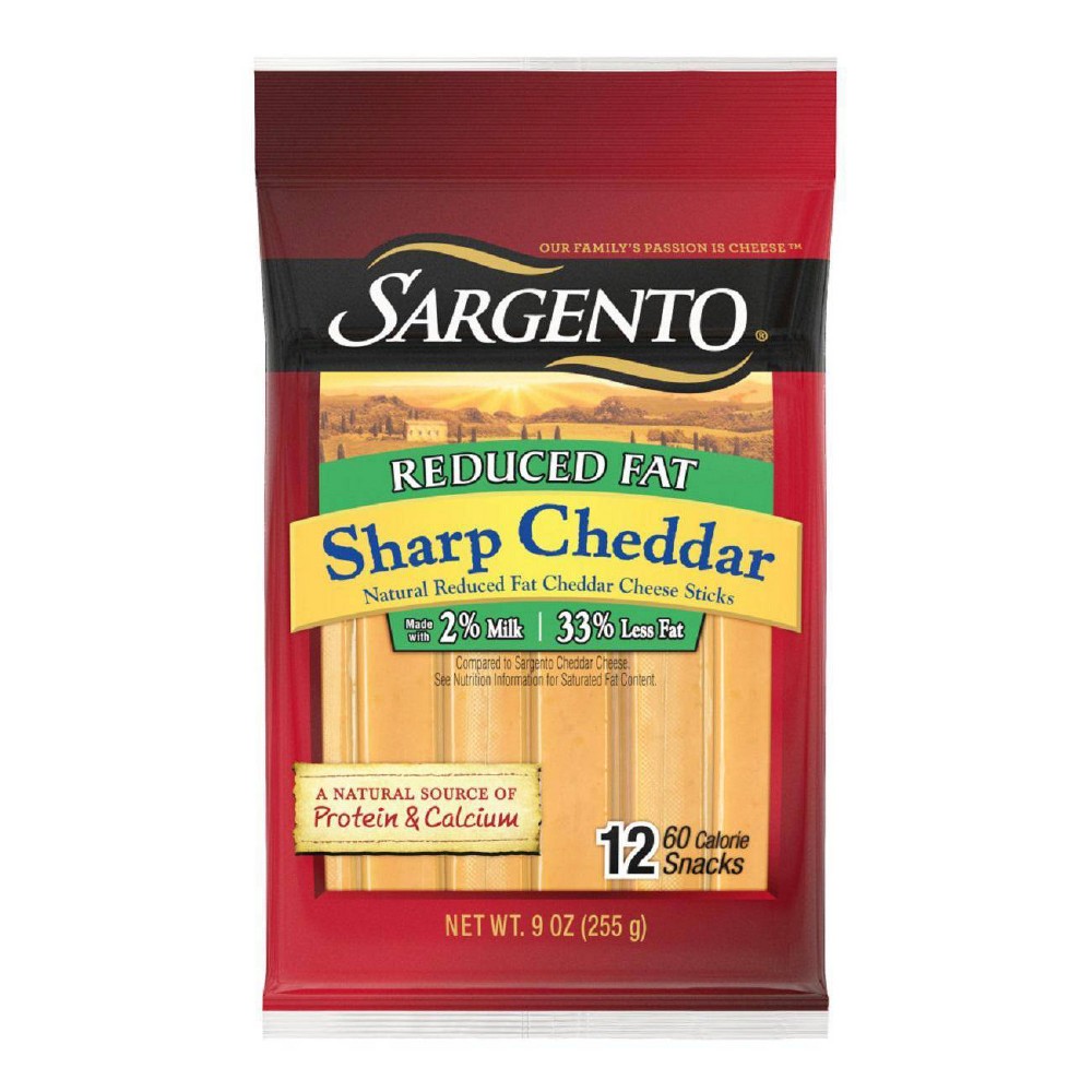 Sargento Natural Reduced Fat Sharp Cheddar Cheese Sticks - 12ct