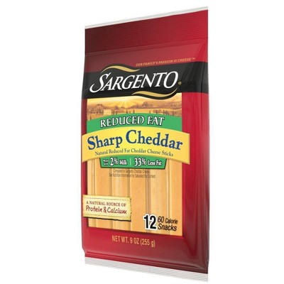 Sargento Natural Reduced Fat Sharp Cheddar Cheese Sticks - 12ct thumbnail