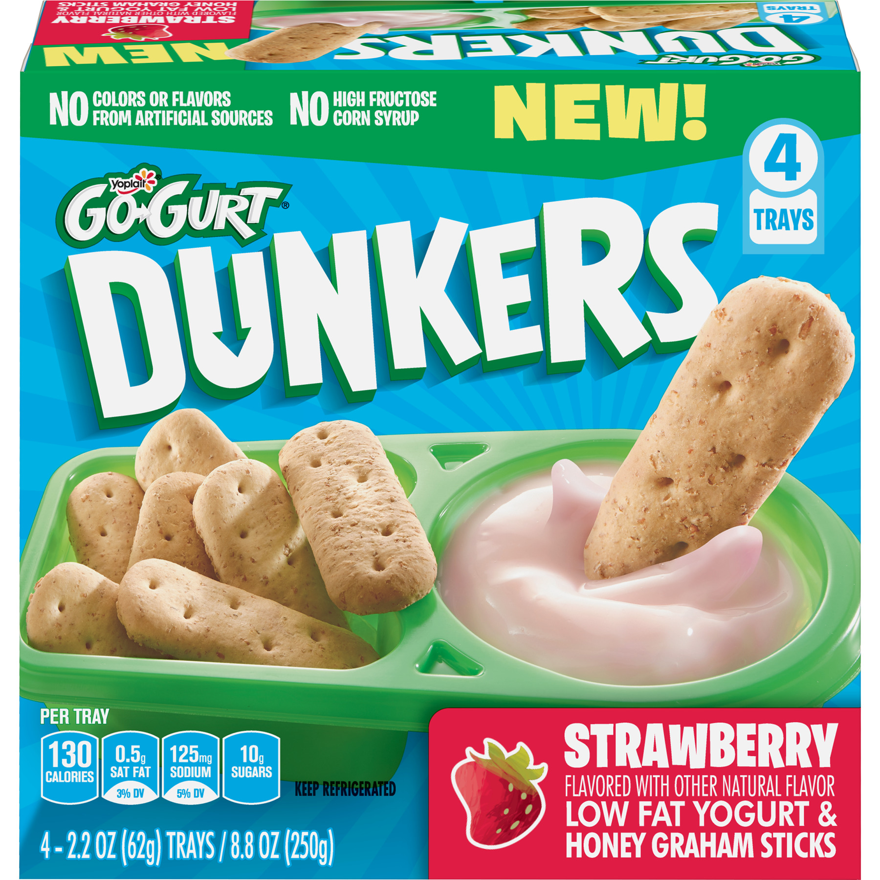 Yoplait Go-Gurt Dunkers Strawberry Yogurt and Honey Graham Sticks Kids Snacks (4 Count)
