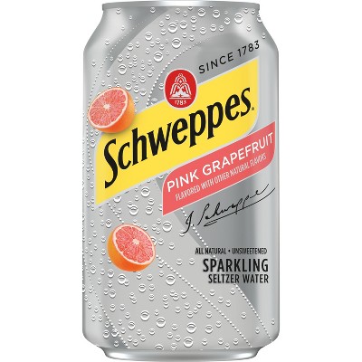 Schweppes Pink Grapefruit Sparkling Seltzer Water - 12pk/12 Fl Oz Cans thumbnail