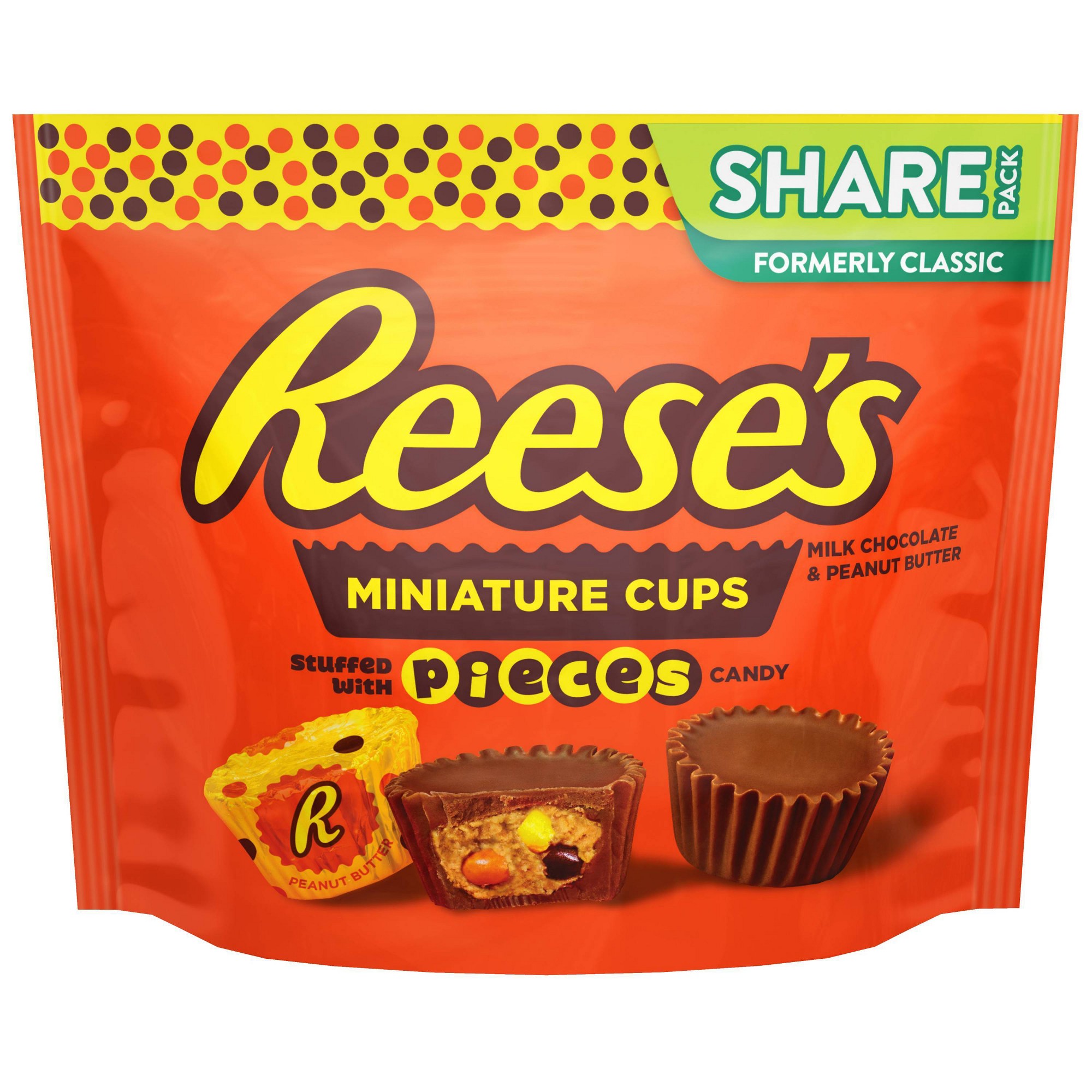 Reese's Milk Chocolate Peanut Butter Cups Miniatures with Reese's Pieces Candy, 10.2 Oz | CVS thumbnail