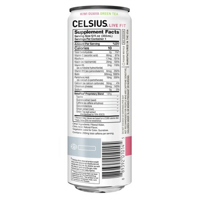 Celsius Sparkling Kiwi Guava Fitness Drink, Zero Sugar, 12 Oz | CVS thumbnail