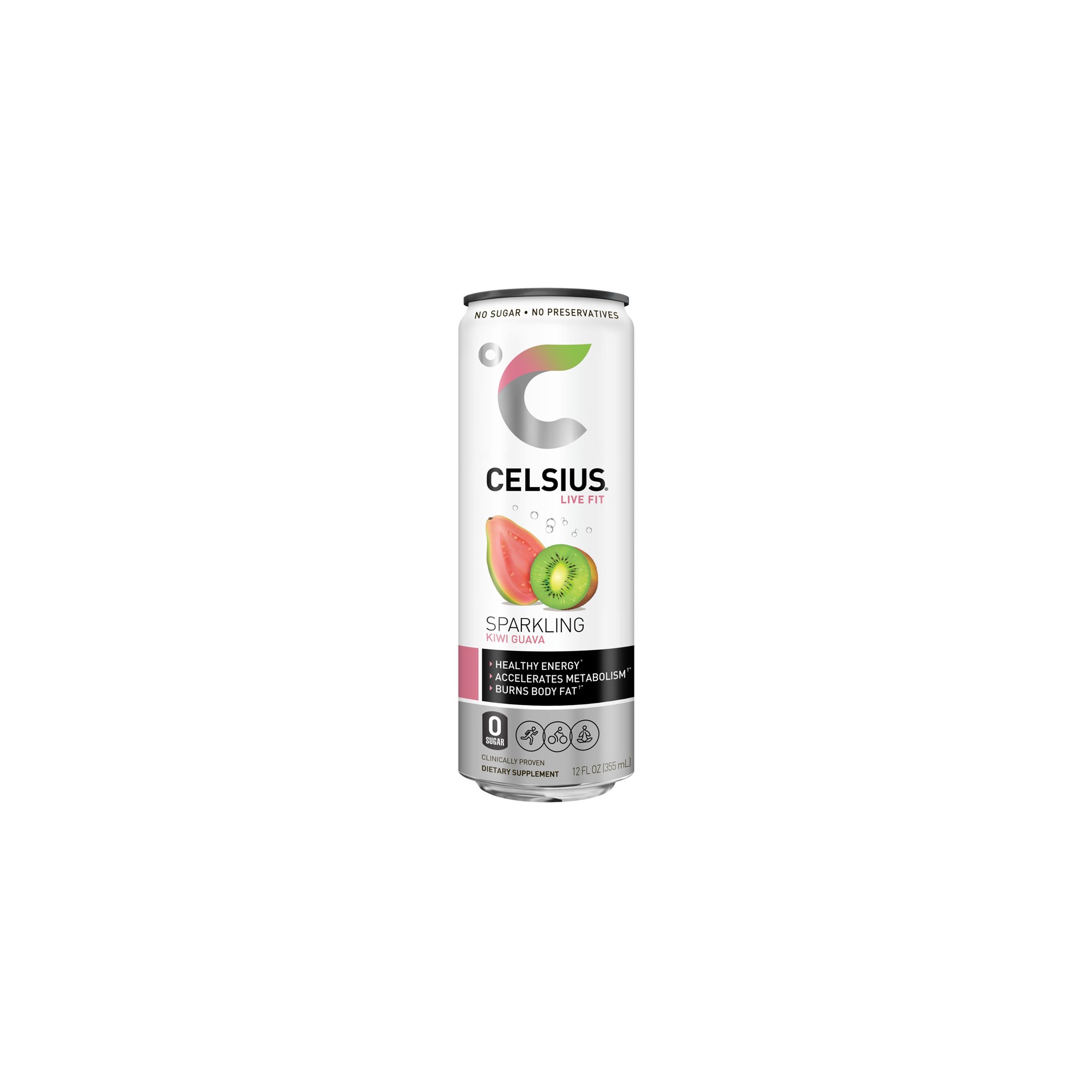 Celsius Sparkling Kiwi Guava Fitness Drink, Zero Sugar, 12 Oz | CVS thumbnail