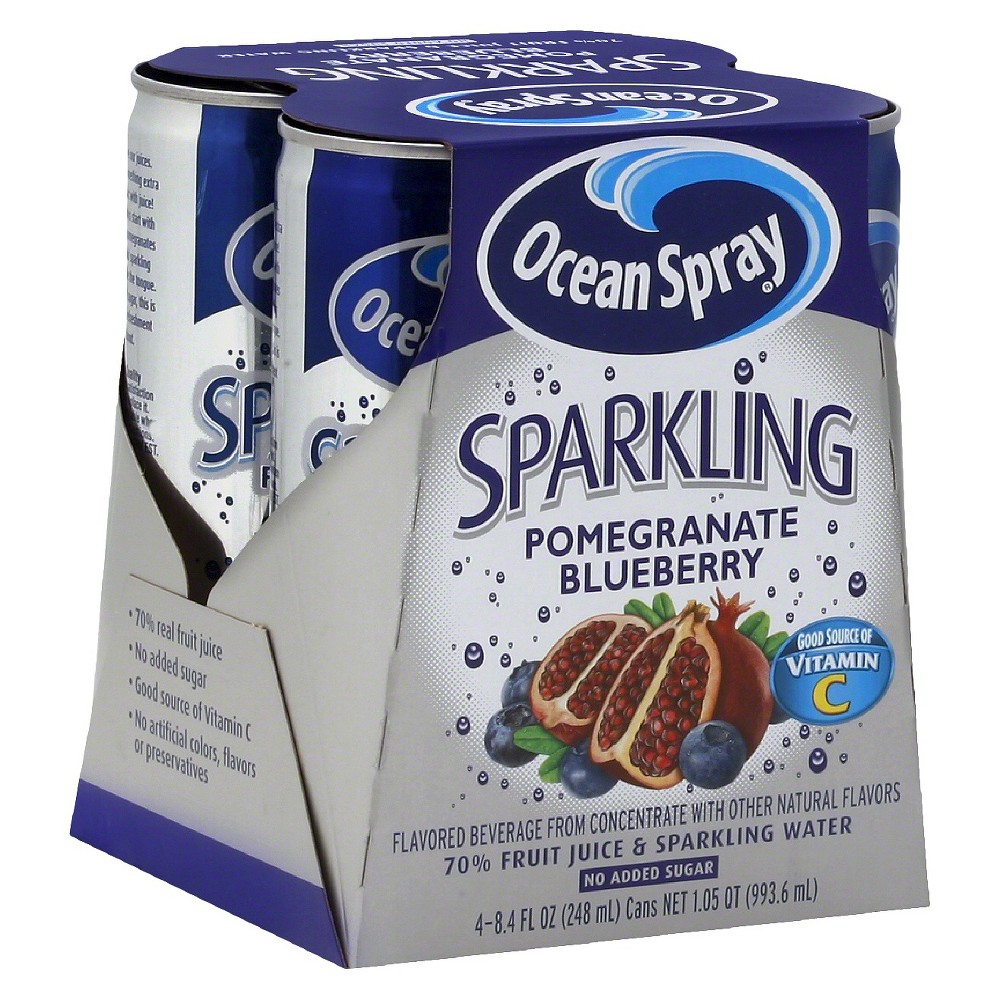 Ocean Spray Sparkling Pomegranate Blueberry Juice - 4pk/8.4 Fl Oz Cans
