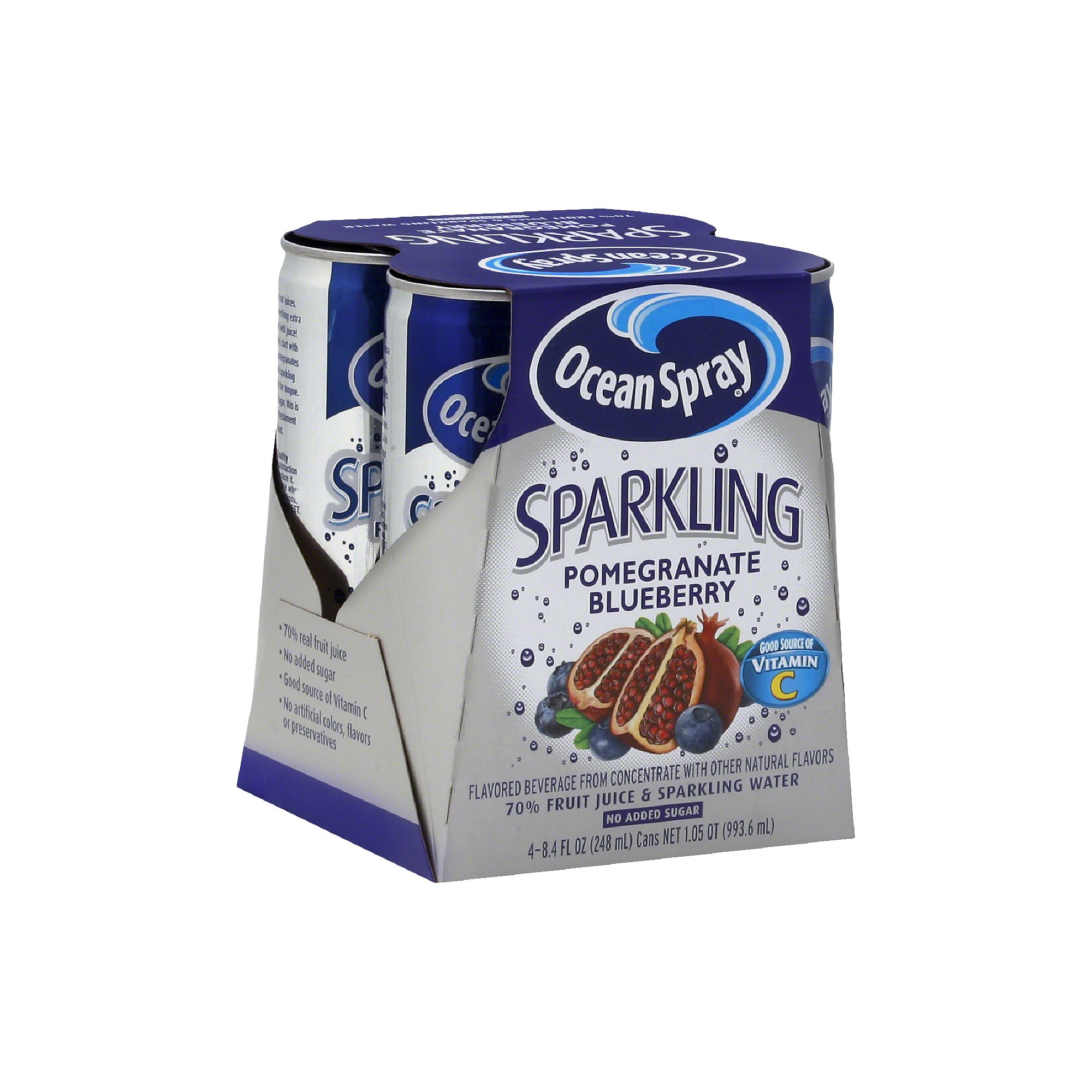 Ocean Spray Sparkling Pomegranate Blueberry Juice - 4pk/8.4 Fl Oz Cans thumbnail
