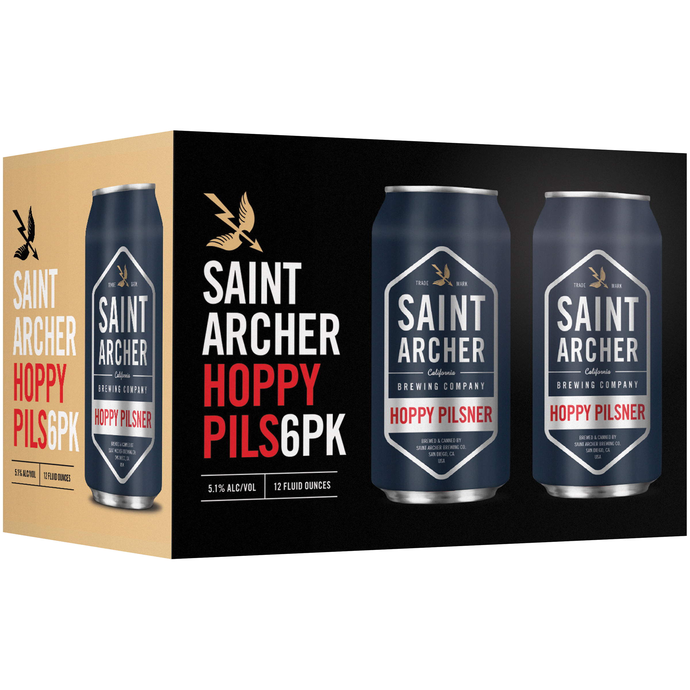 Saint Archer Hoppy Pilsner Beer, 6 Pack, 12 Fl. Oz. Cans