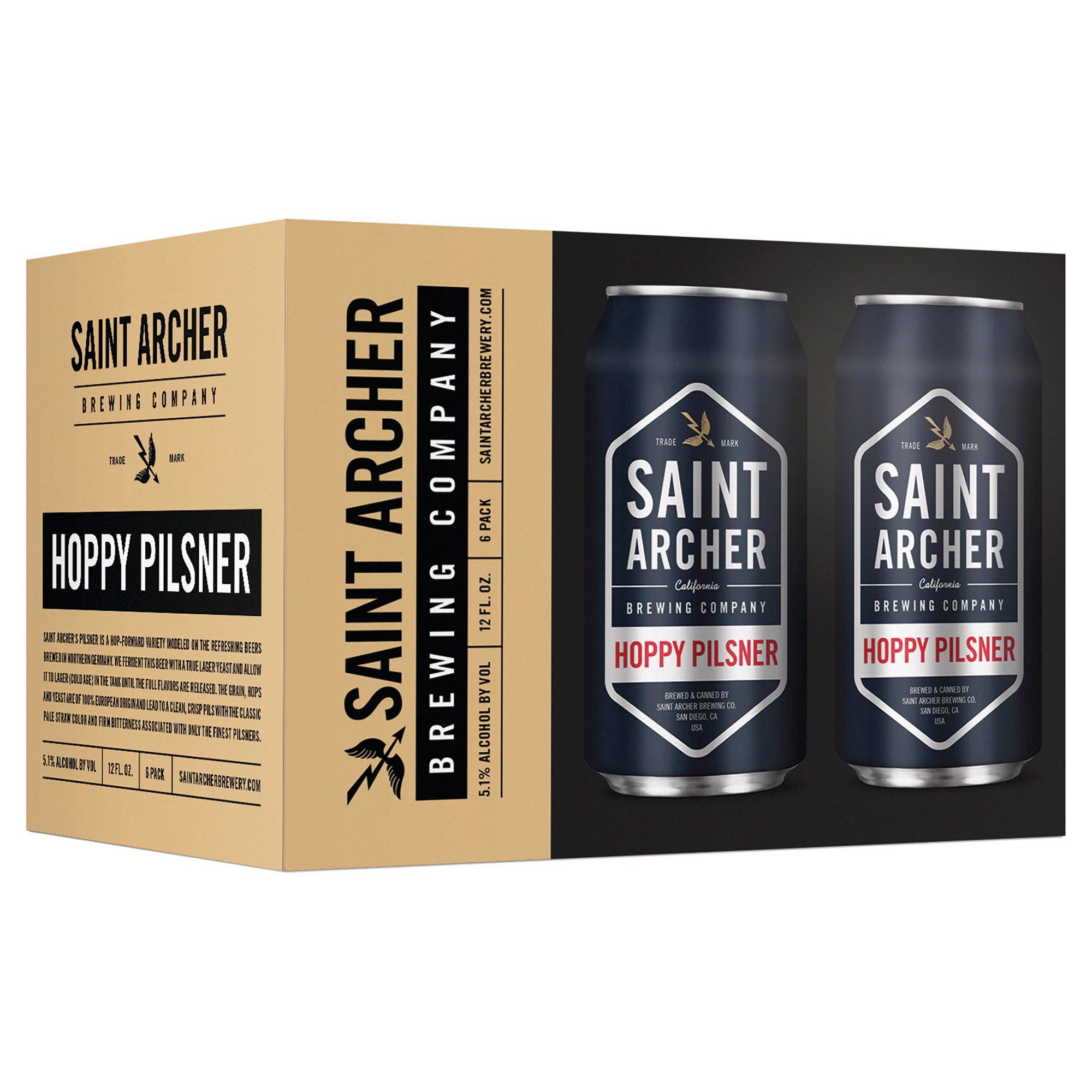 Saint Archer Hoppy Pilsner Beer, 6 Pack, 12 Fl. Oz. Cans thumbnail