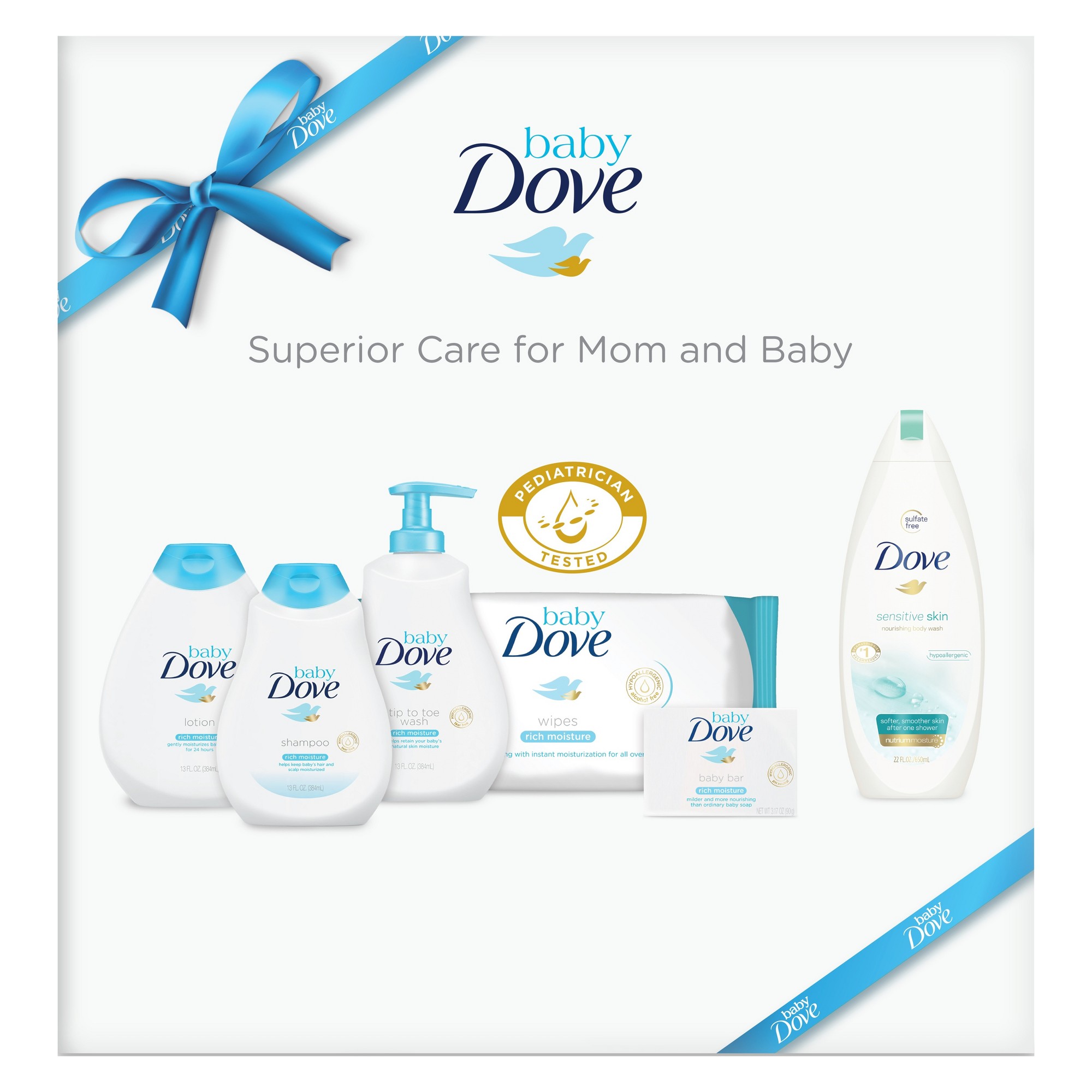 Baby Dove Rich Moisture Baby Gift Set & Dove Sensitive Skin Body Wash Soap for Mom thumbnail