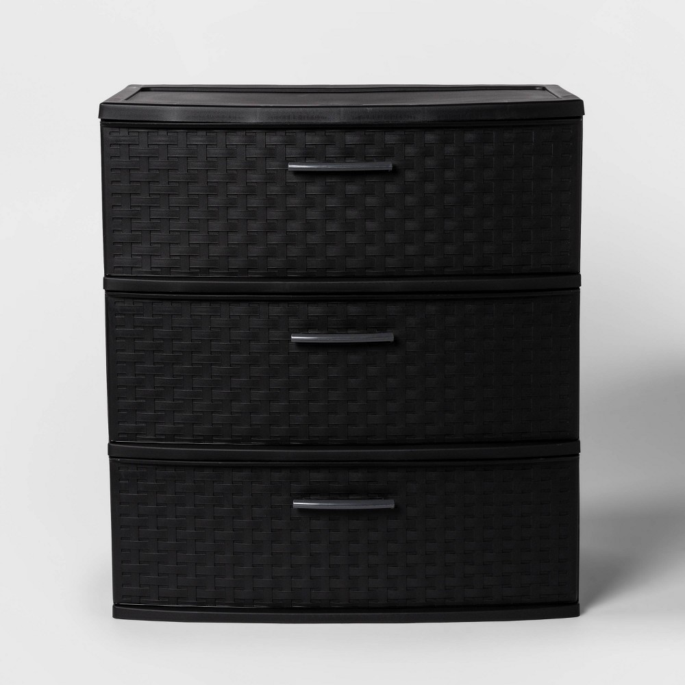 3 Drawer Medium Cart Black - Room Essentials