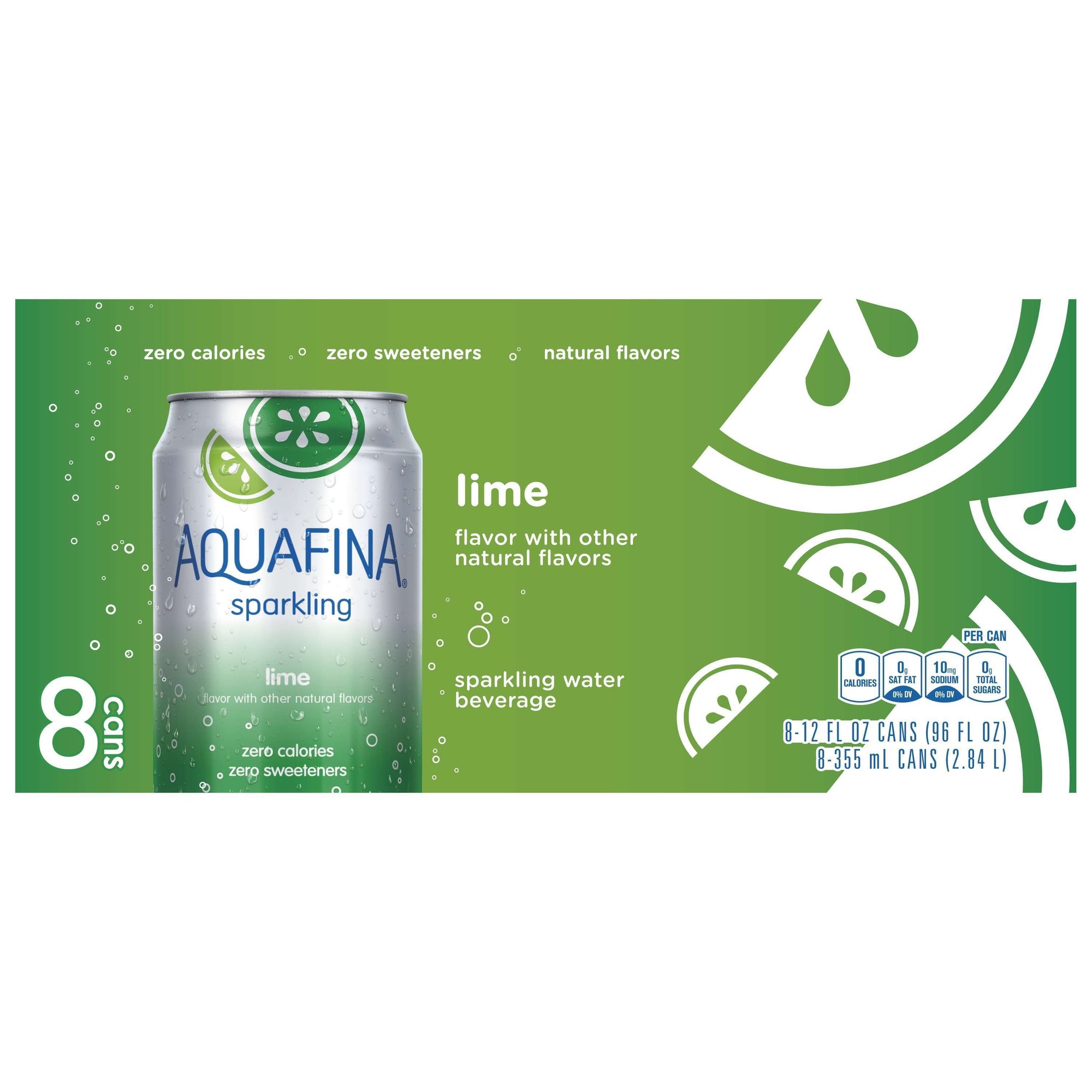 Aquafina Lime Sparkling Water, 12 Fl. Oz., 8 Count