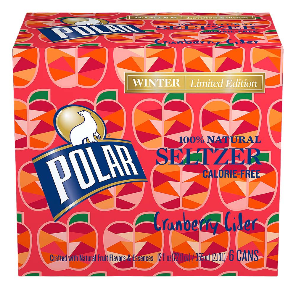 Polar Cranberry Cider Seltzer Water - 6pk/12 Fl Oz Sleek Cans