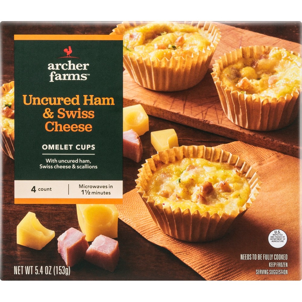 OMELET CUPS WITH UNCURED HAM, SWISS CHEESE & SCALLIONS, UNCURED HAM & SWISS CHEESE