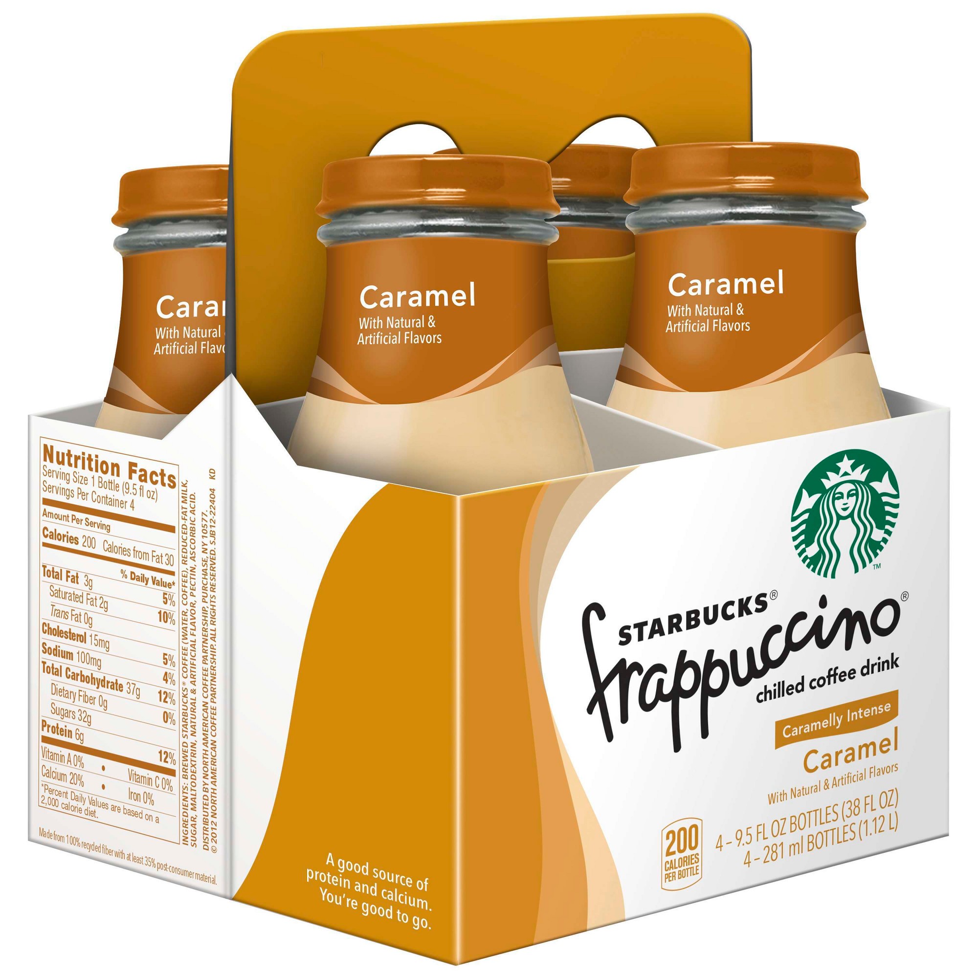 Starbucks Frappuccino Caramel Chilled Coffee Drink - 4pk/9.5 Fl Oz Glass Bottles thumbnail