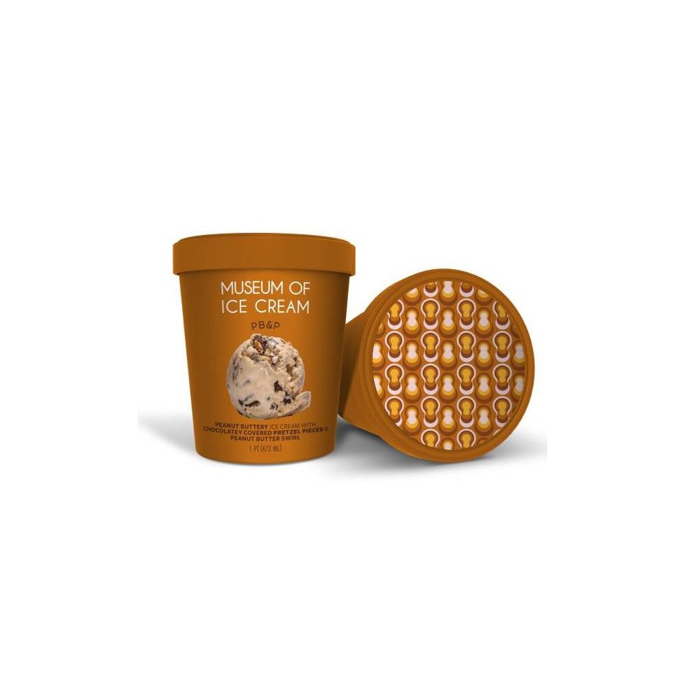 PB&P PEANUT BUTTERY ICE CREAM WITH CHOCOLATEY COVERED PRETZEL PIECES & PEANUT BUTTER SWIRL, PB&P