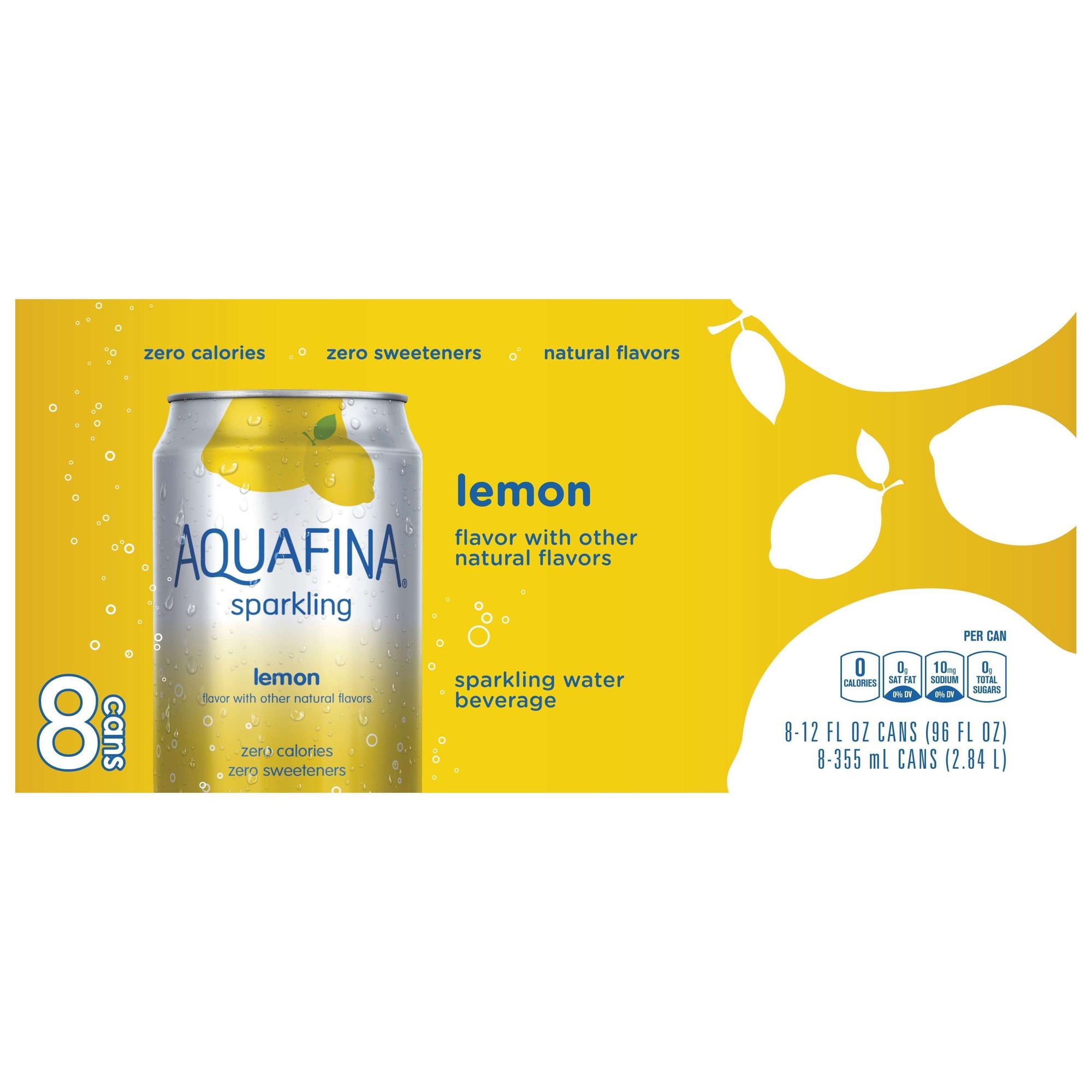 Aquafina Lemon Sparkling Water, 12 Fl. Oz., 8 Count