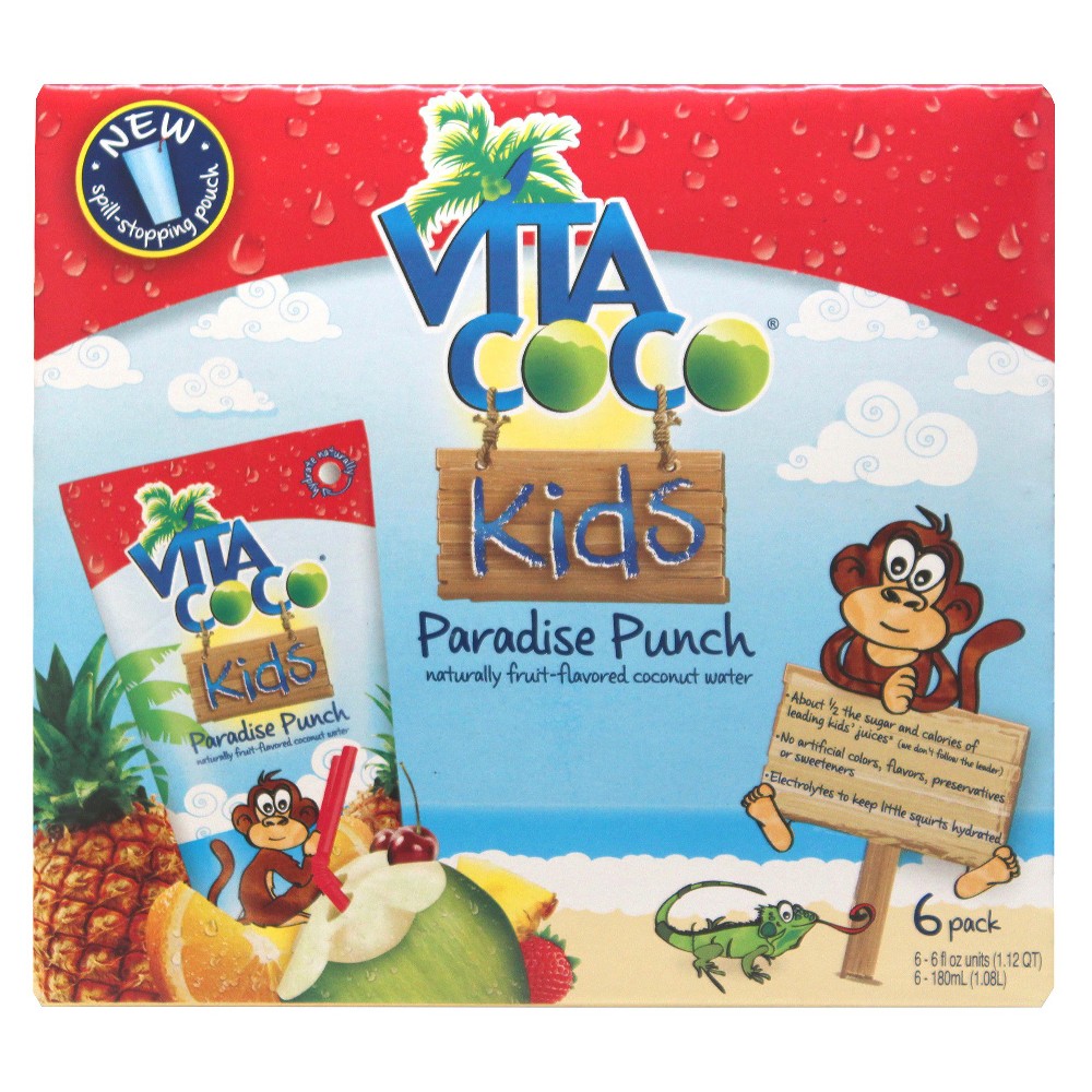 Vita Coco Kids Paradise Punch Fruit-Flavored Coconut Water - 6pk/6 Fl Oz Cartons