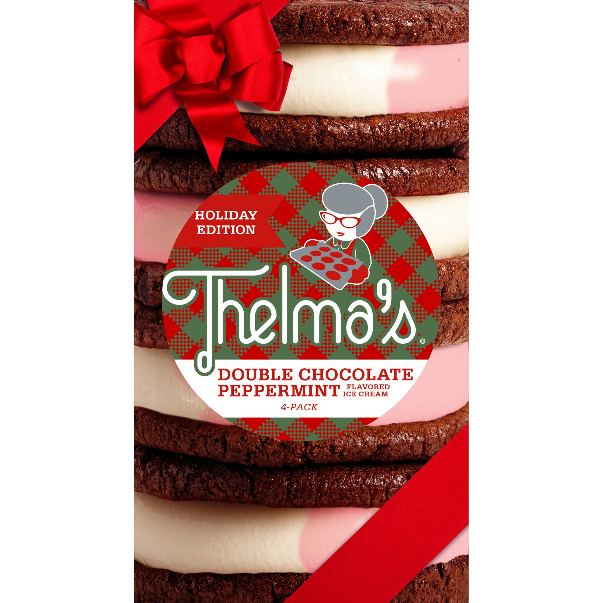 Thelma's Double Chocolate with Peppermint Ice Cream Sandwich - 4pk thumbnail