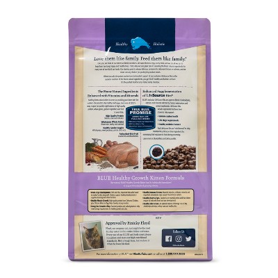 Blue Buffalo Healthy Growth Kitten Chicken & Brown Rice Dry Cat Food - 5lb Bag thumbnail