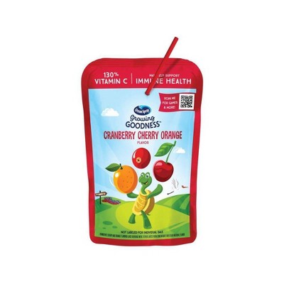 Ocean Spray Growing Goodness Cranberry Cherry Orange Immune Health Juice Drink - 8pk/6 Fl Oz Pouches thumbnail