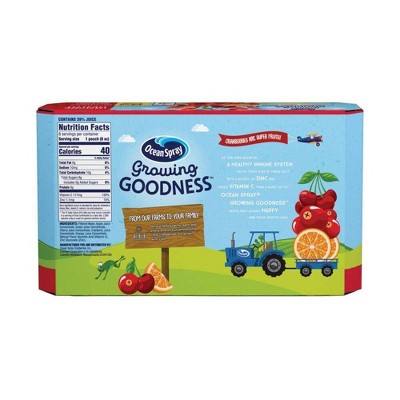 Ocean Spray Growing Goodness Cranberry Cherry Orange Immune Health Juice Drink - 8pk/6 Fl Oz Pouches thumbnail