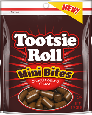 Tootsie Roll Mini Bites  Candy Coated Chocolate Taffy  9 Oz