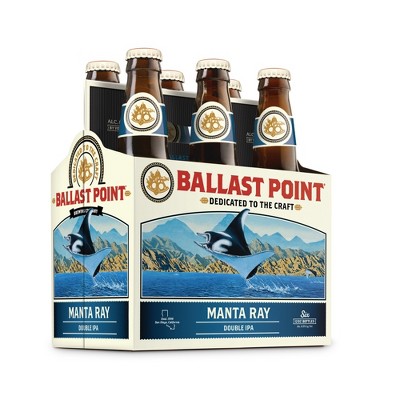 Ballast Point Manta Ray Double IPA Craft Beer, 6 Pk 12 Fl Oz Bottles, 8.5% ABV thumbnail