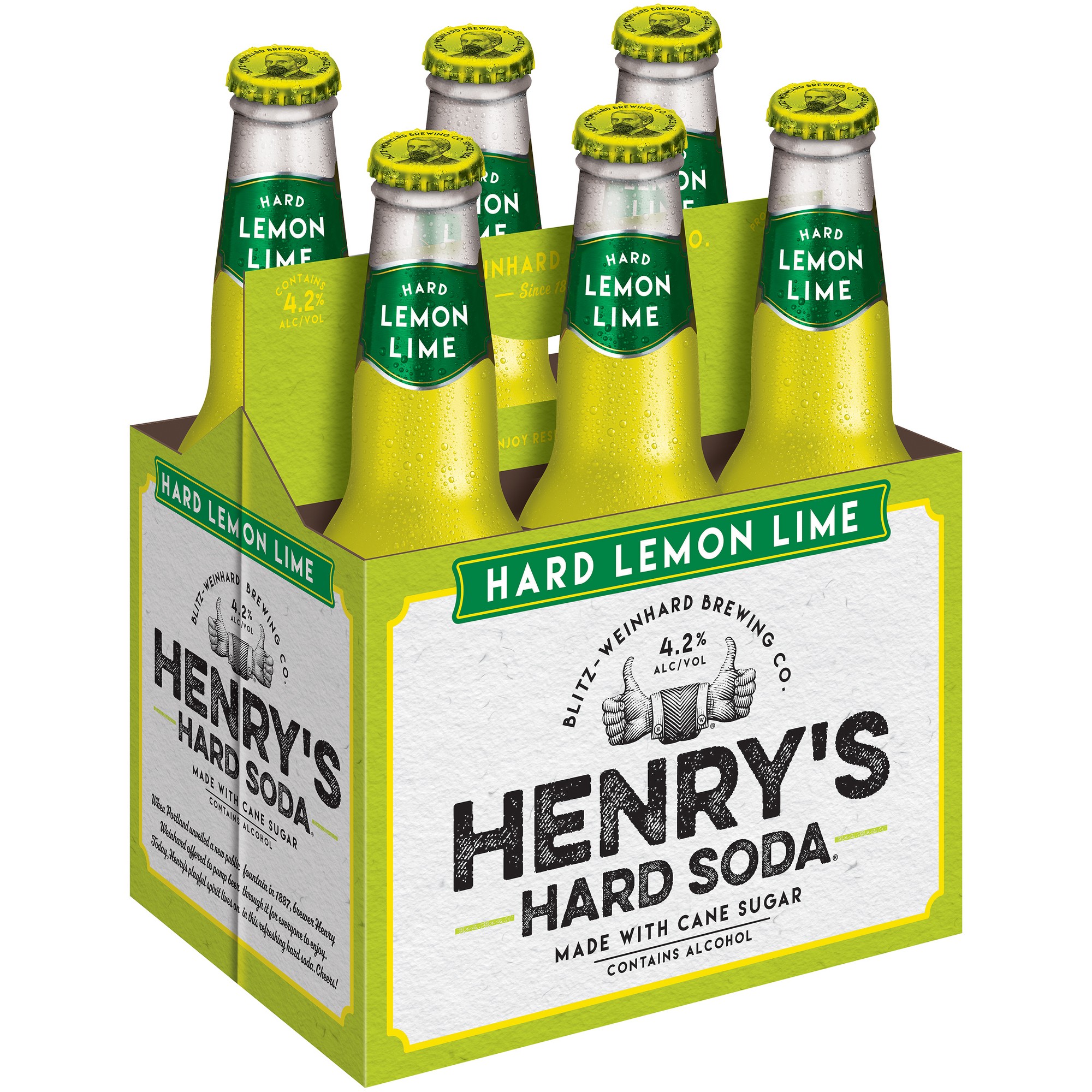 Henry's Hard Soda Lemon Lime, 6 Pack, 12 Fl. Oz. Bottles, 4.2% ABV thumbnail