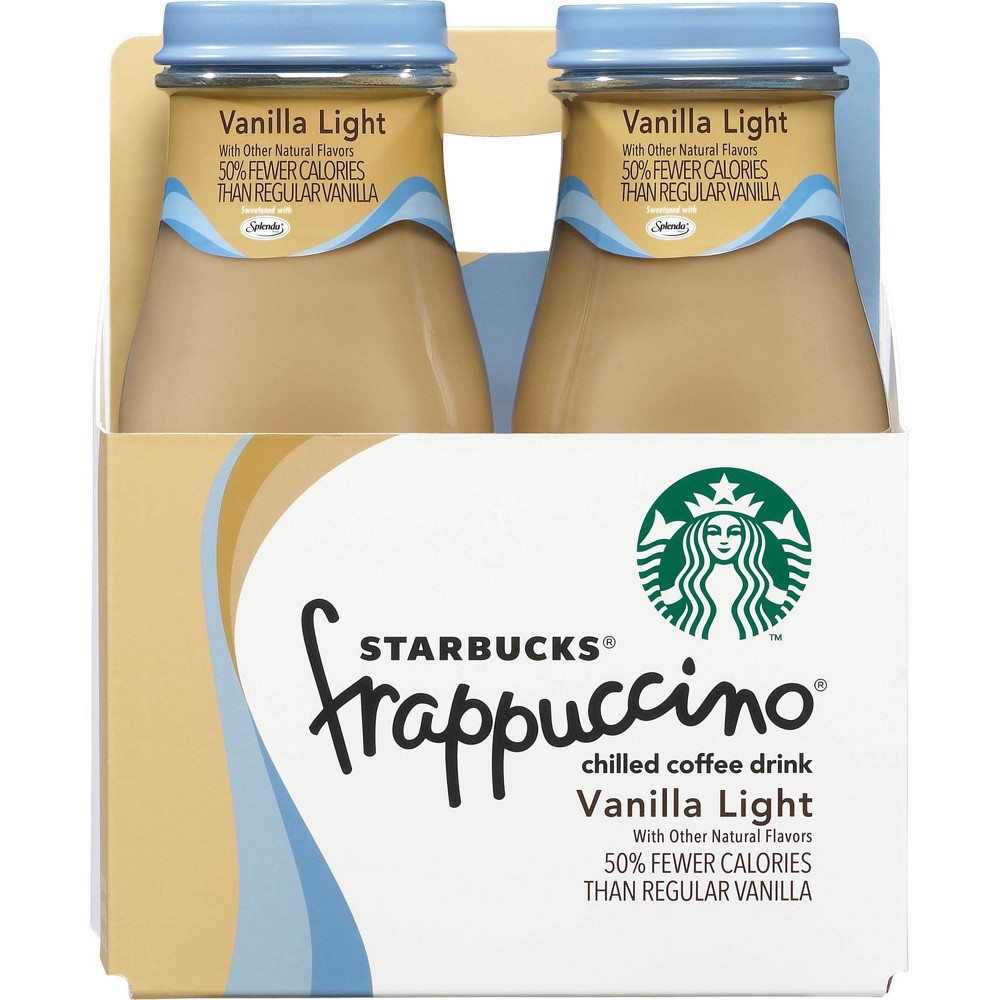 Starbucks Frappuccino Vanilla Light Chilled Coffee Drink - 4pk/9.5 Fl Oz Glass Bottles
