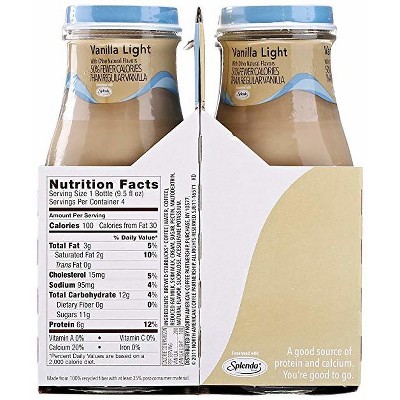 Starbucks Frappuccino Vanilla Light Chilled Coffee Drink - 4pk/9.5 Fl Oz Glass Bottles thumbnail
