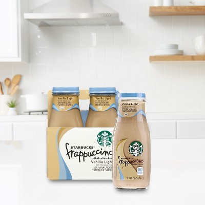 Starbucks Frappuccino Vanilla Light Chilled Coffee Drink - 4pk/9.5 Fl Oz Glass Bottles thumbnail