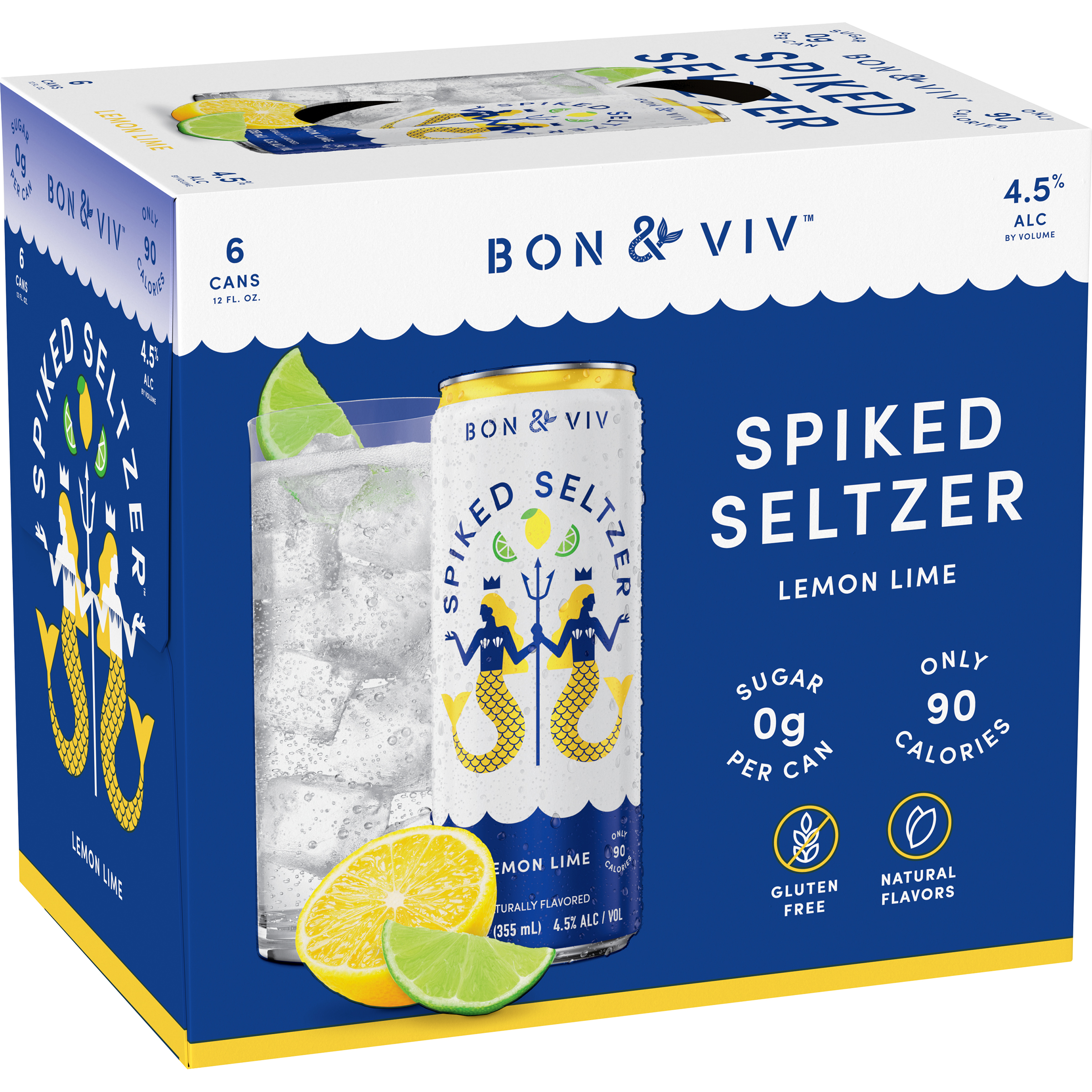 Bon & Viv Spiked Seltzer Lemon Lime 6pk 12oz Can 4.5% ABV