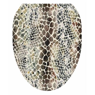 Toilet Tattoos Snakeskin Toilet Seat Sticker, Lid Decal in Brown, Size 12.0 W X 15.0 D in | Wayfair TT-1136-O