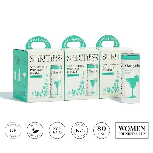 SPIRITLESS Margarita, Non-Alcoholic Pour-Over Cans, Ready to Drink or Mocktail & Cocktail Mixer, Vegan, 80 Calories, 8.45 Fl Oz Cans (12 Pack) thumbnail